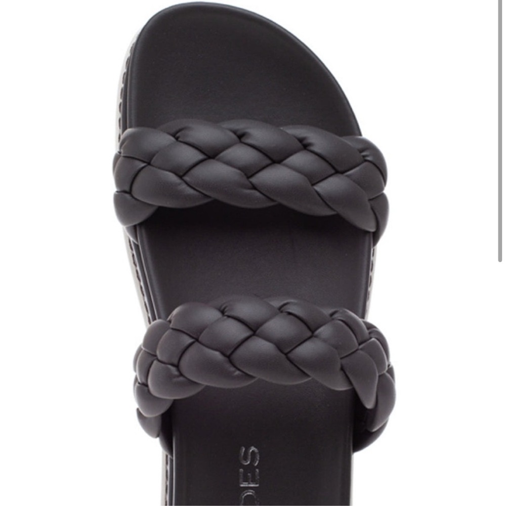 NWT J/SLIDES REESE Dark Grey Leather Woven Strap Sandal - Picture 3 of 16